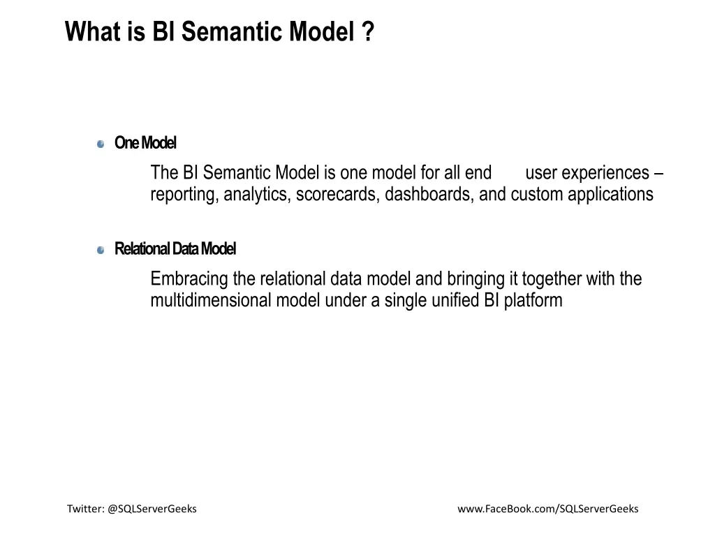 what is bi semantic model