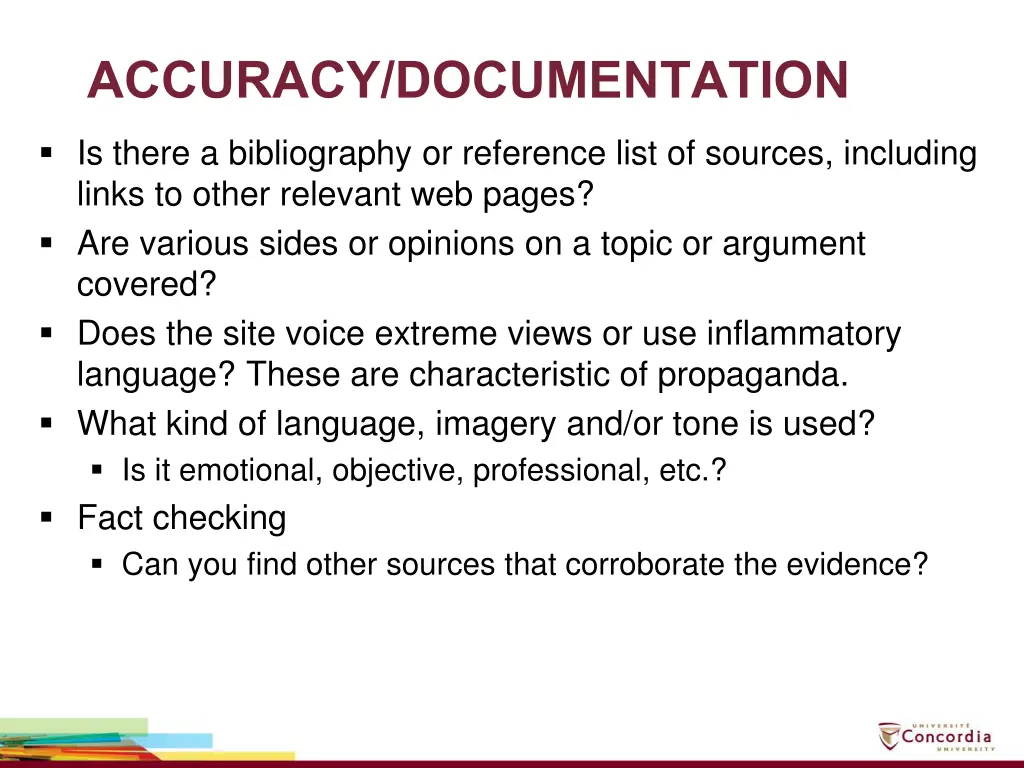 accuracy documentation