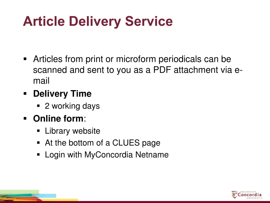 article delivery service