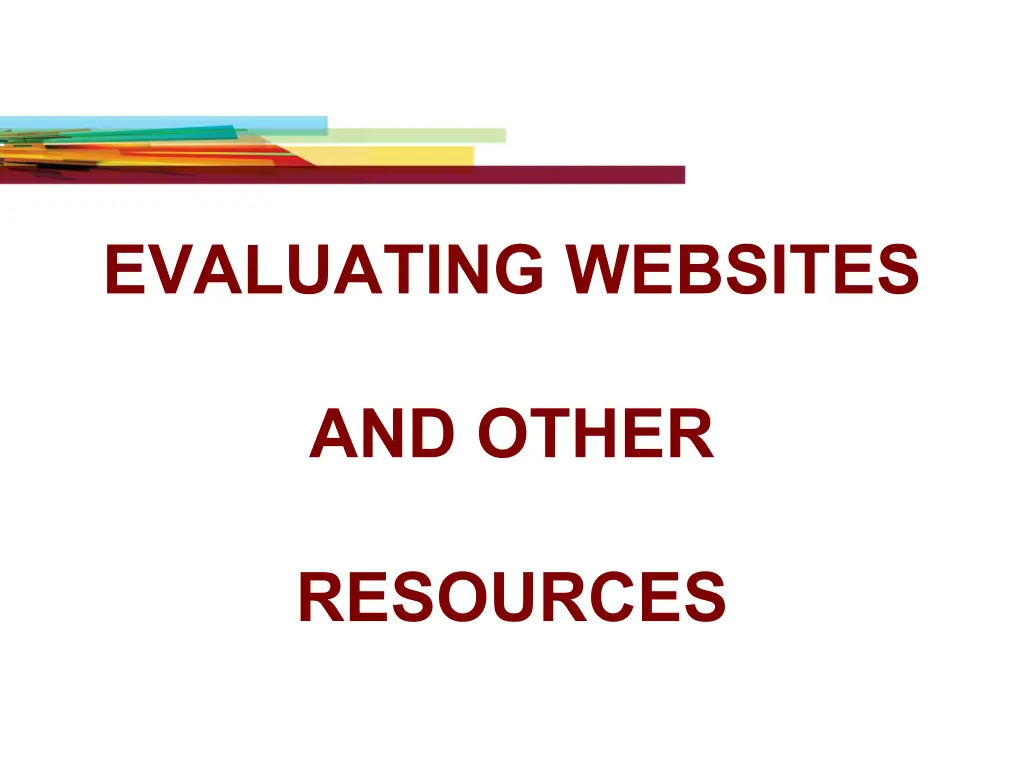 evaluating websites