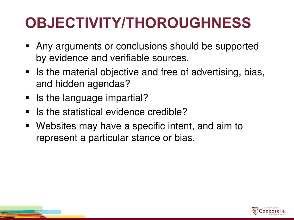 objectivity thoroughness