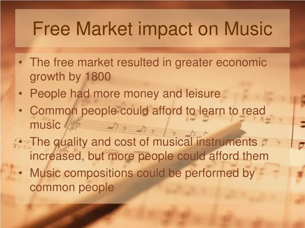 free market impact on music