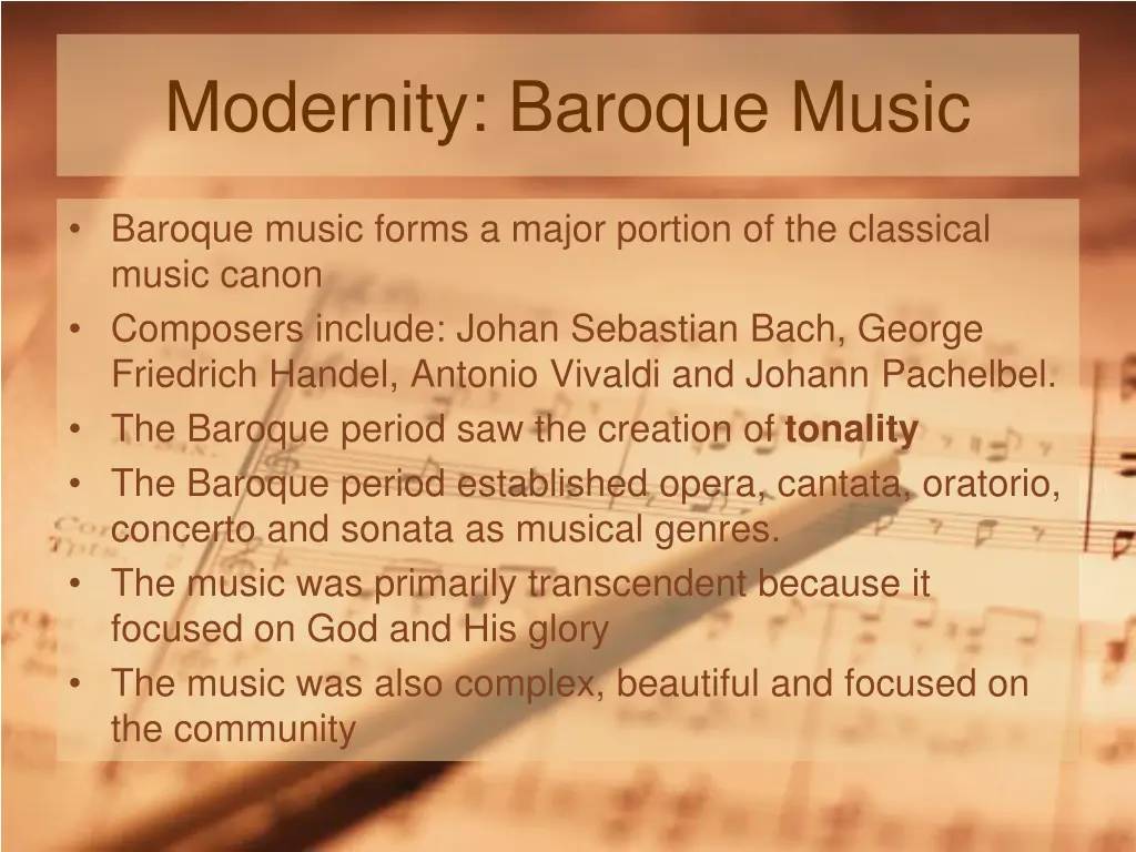 modernity baroque music