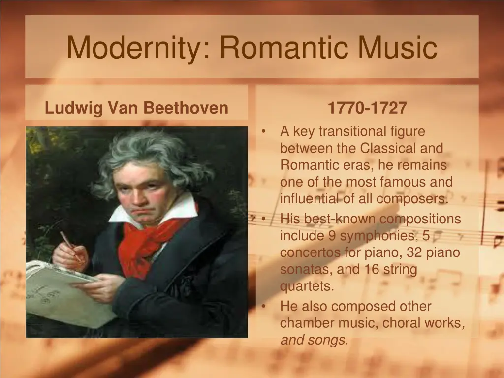 modernity romantic music 1