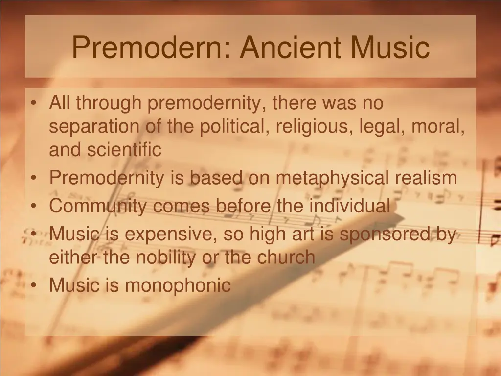 premodern ancient music