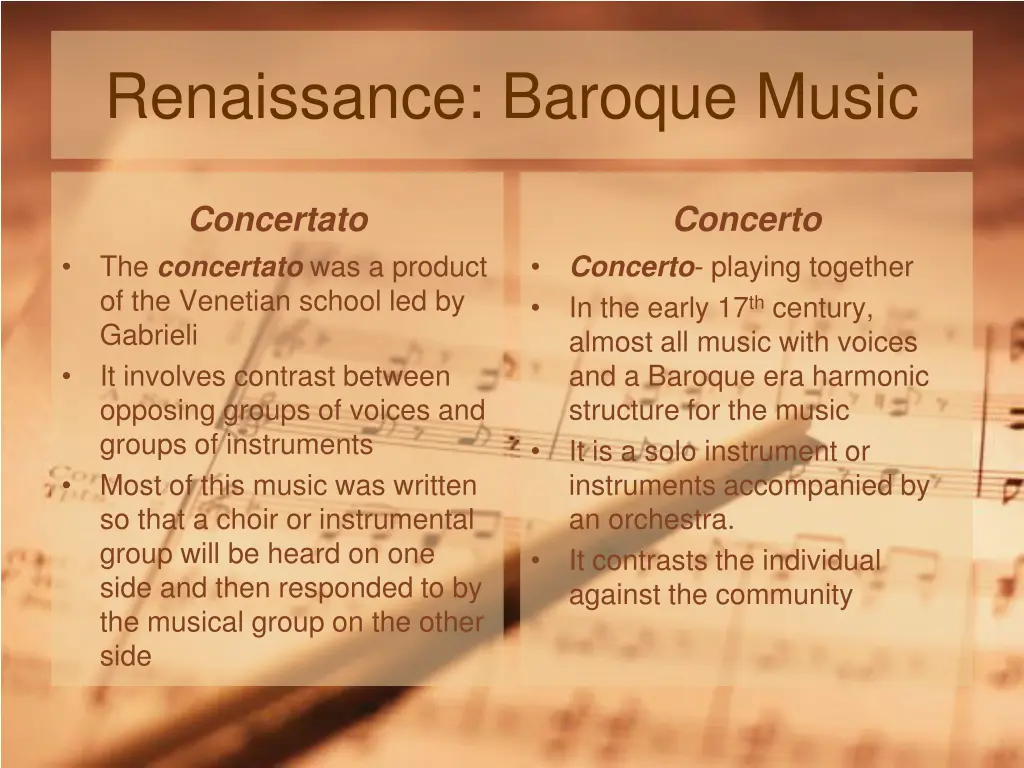 renaissance baroque music