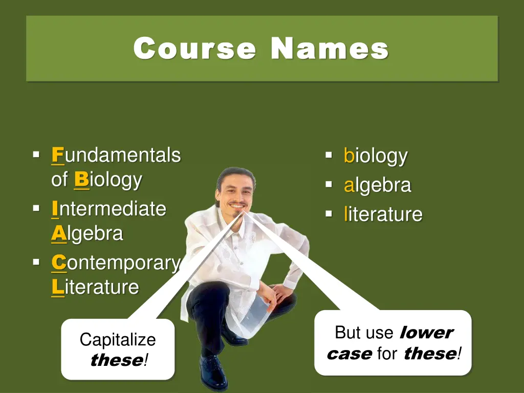 course names course names