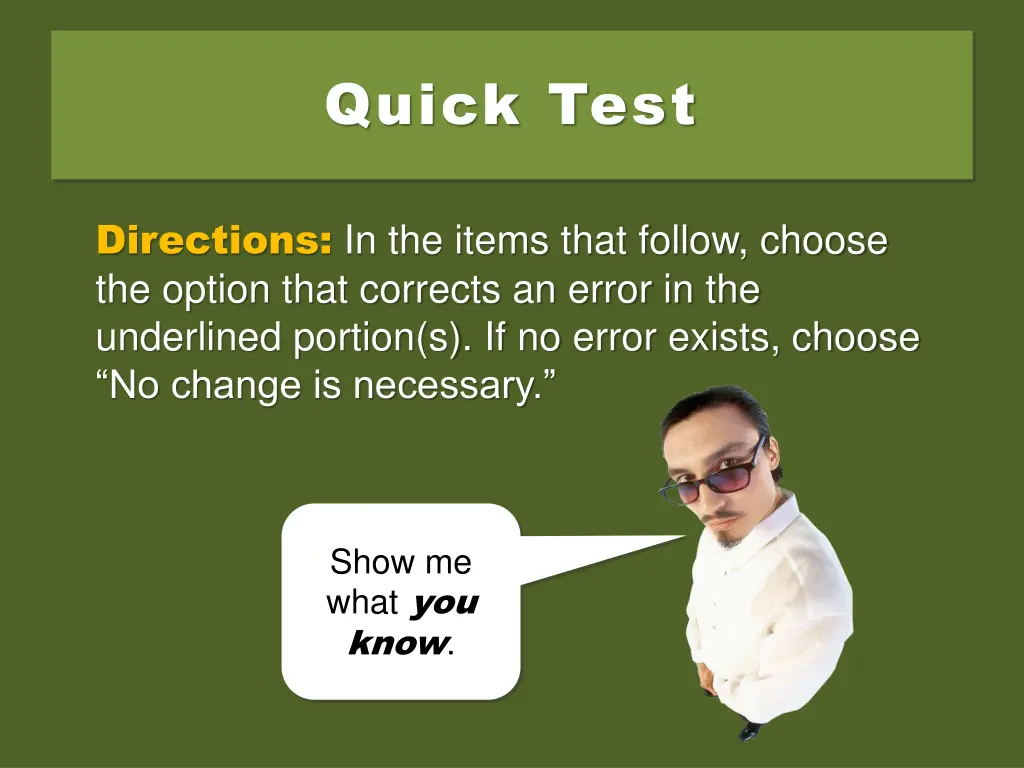 quick test