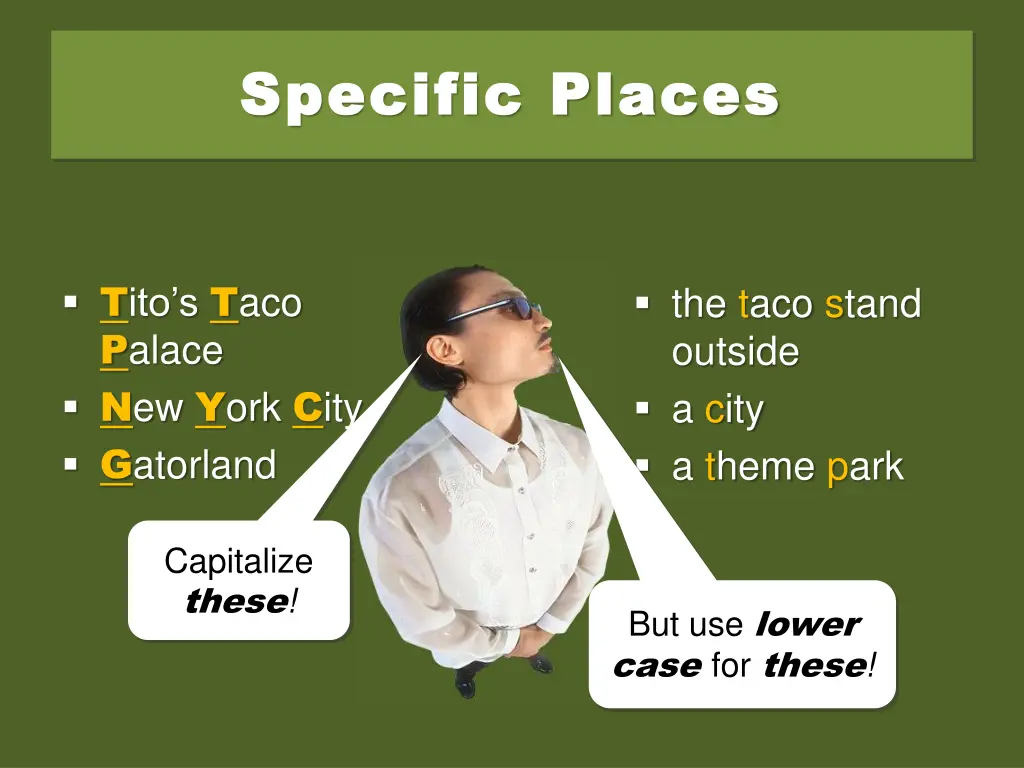 specific places specific places