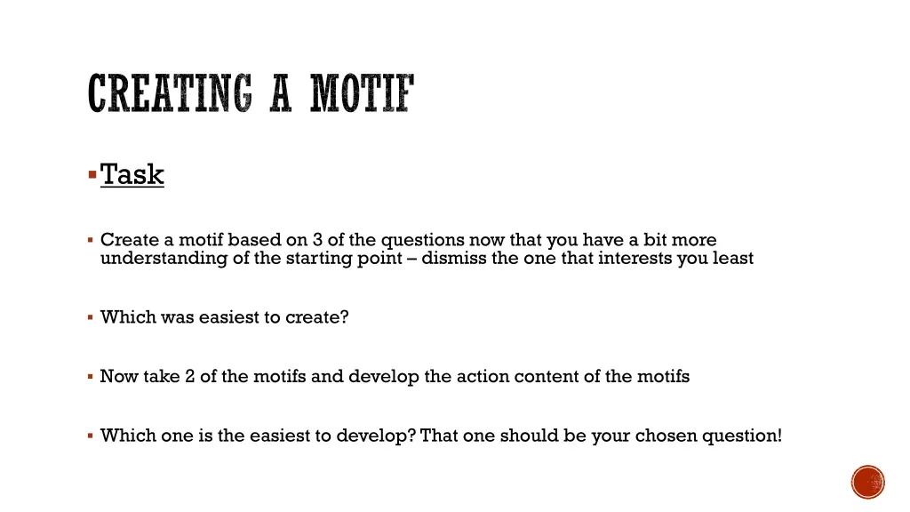 creating a motif
