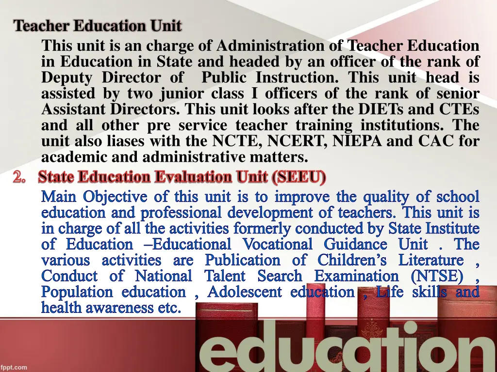 teacher education unit this unit is an charge