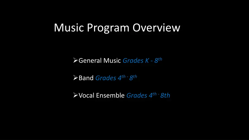music program overview