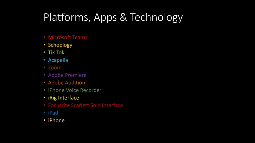 platforms apps technology