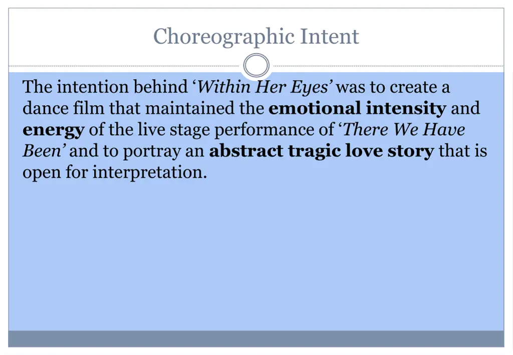 choreographic intent