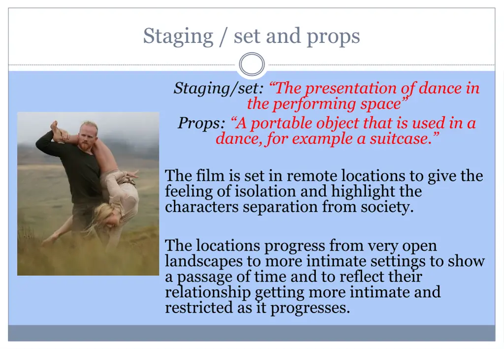 staging set and props