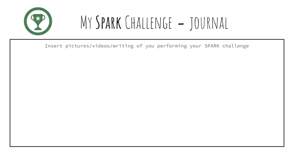 my spark challenge journal 2