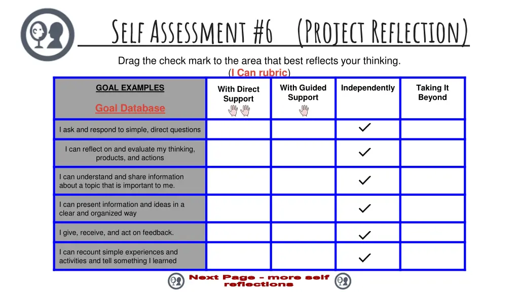 self assessment 6 project reflection drag