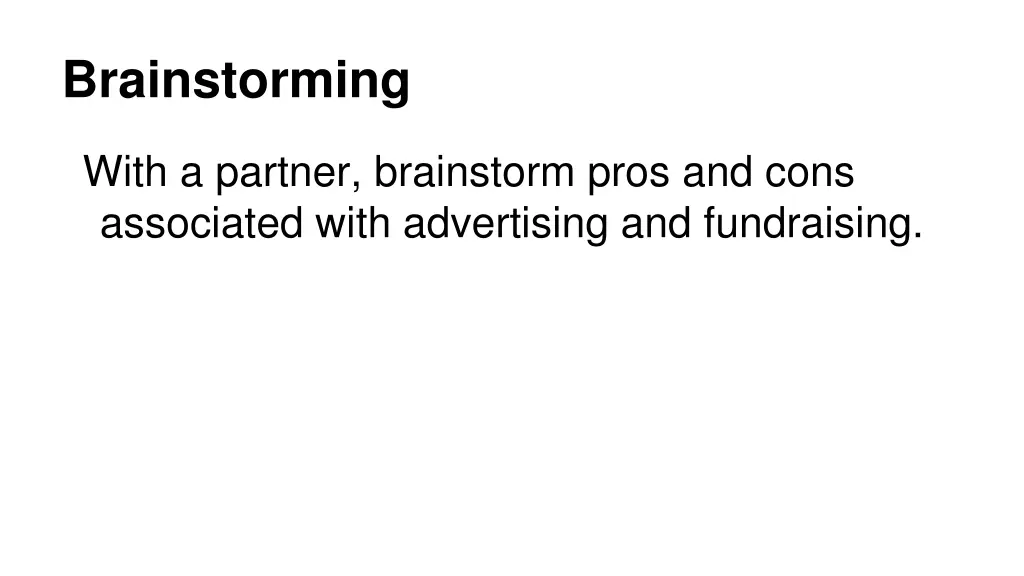 brainstorming