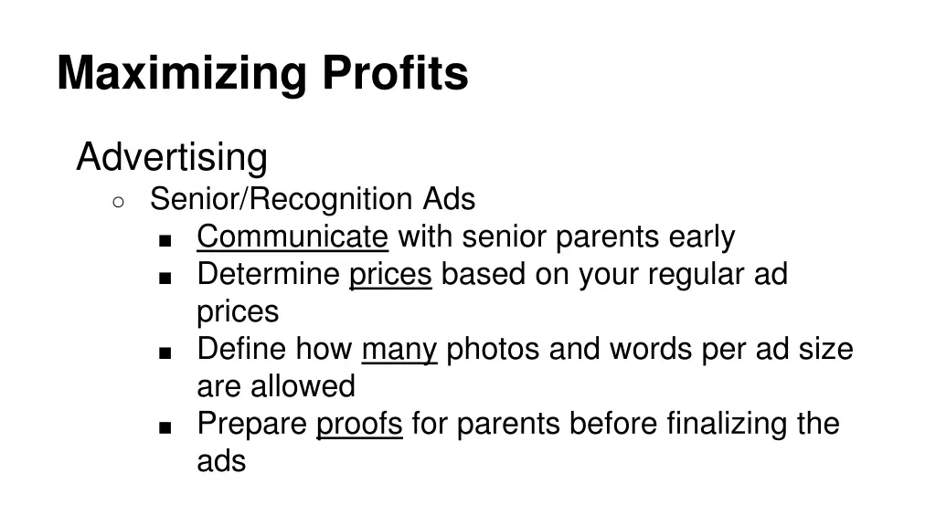 maximizing profits 3