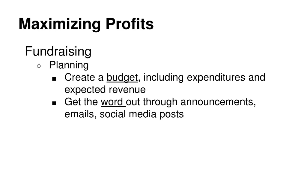 maximizing profits 4