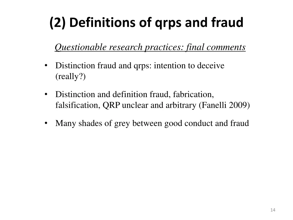 2 definitions of qrps and fraud 3