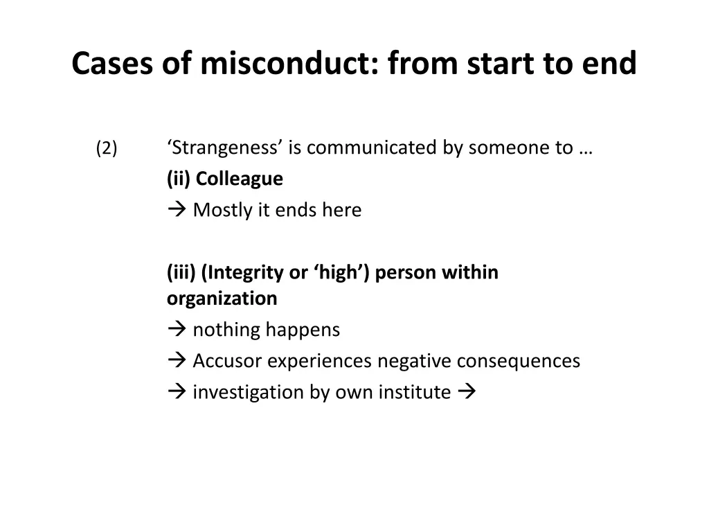 cases of misconduct from start to end 1