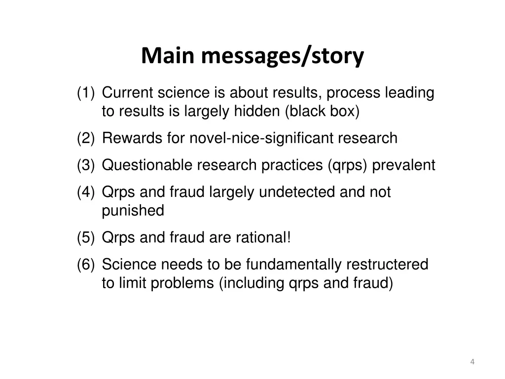 main messages story