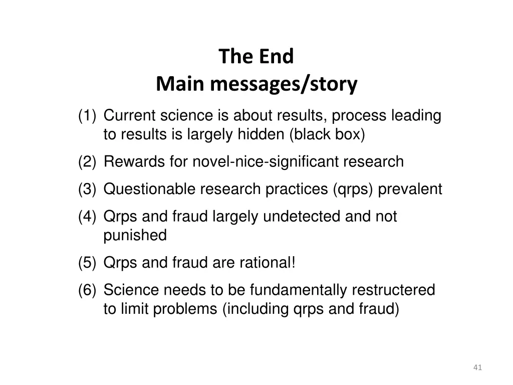 the end
