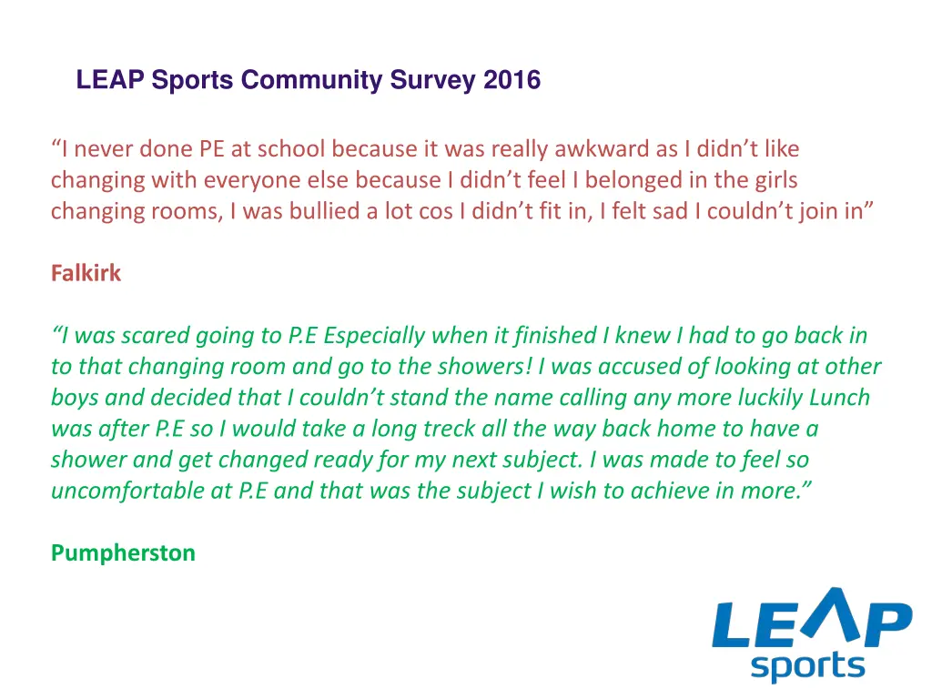 leap sports community survey 2016