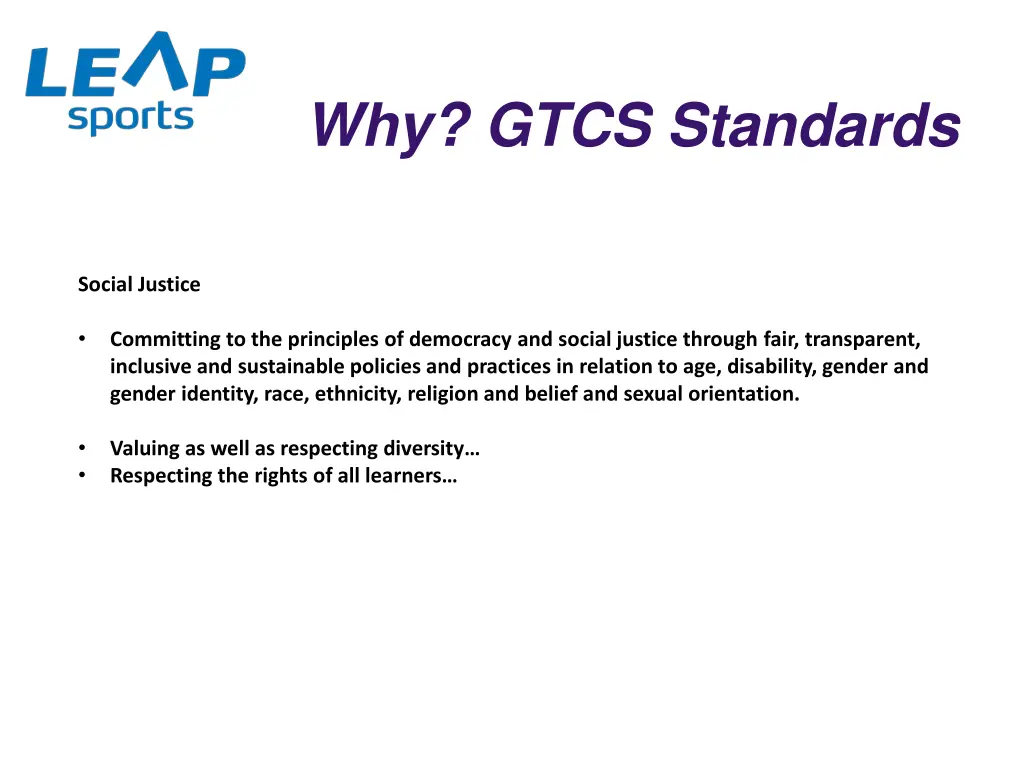 why gtcs standards