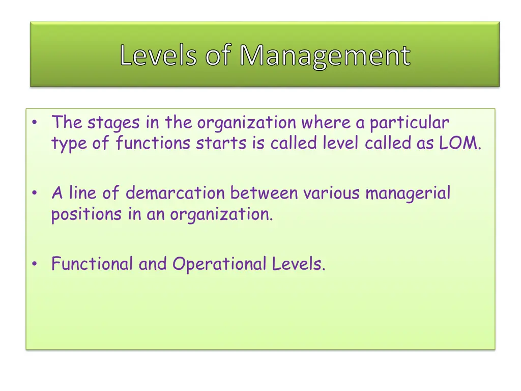 levels of management