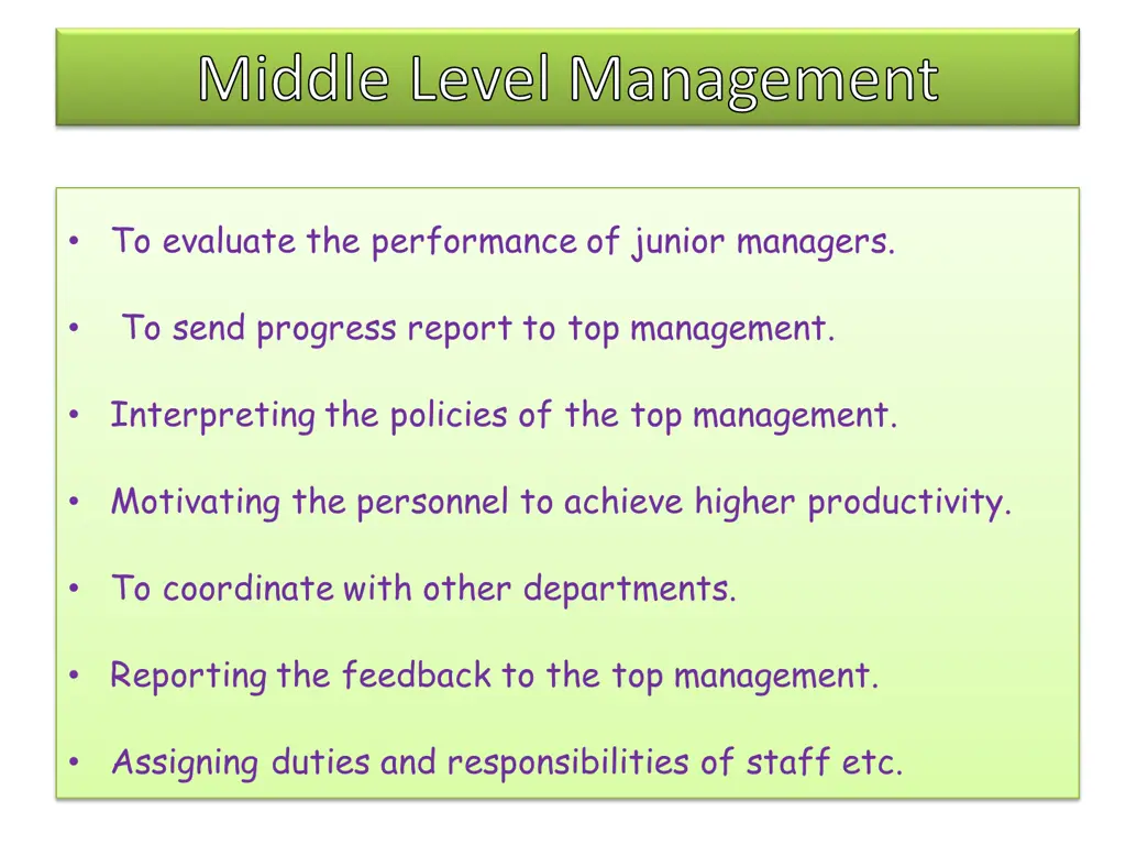 middle level management