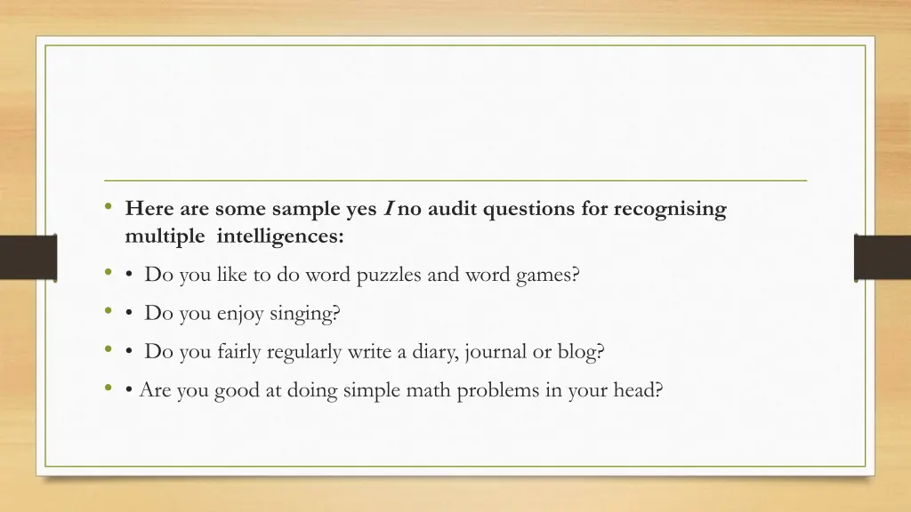 here are some sample yes i no audit questions