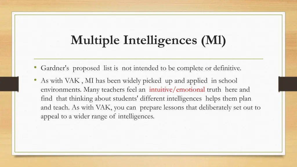 multiple intelligences ml 10