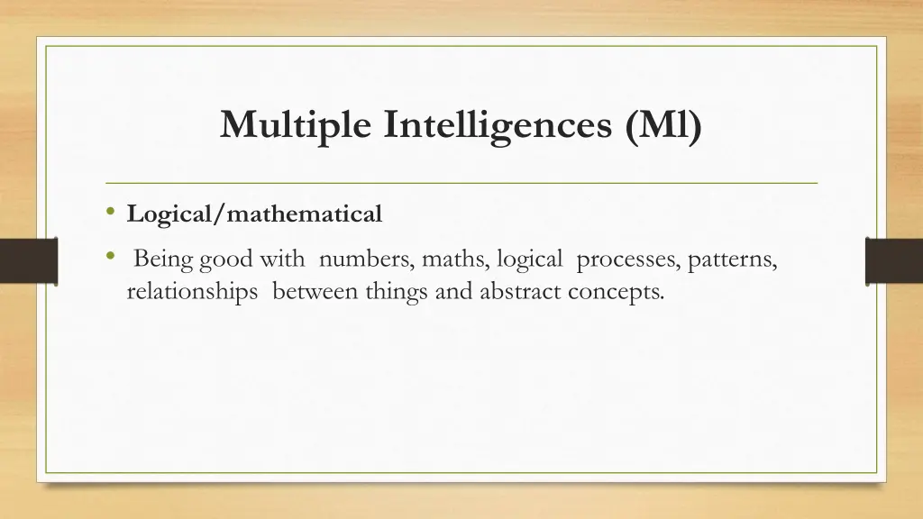 multiple intelligences ml 3