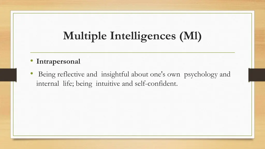 multiple intelligences ml 8
