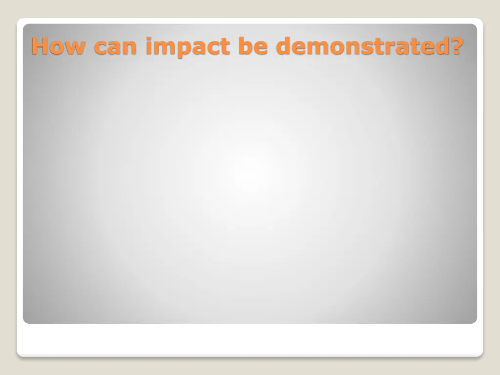 how can impact be demonstrated