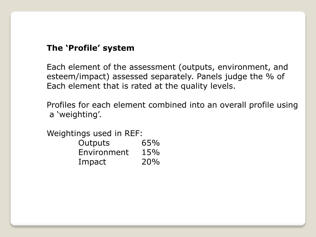 the profile system