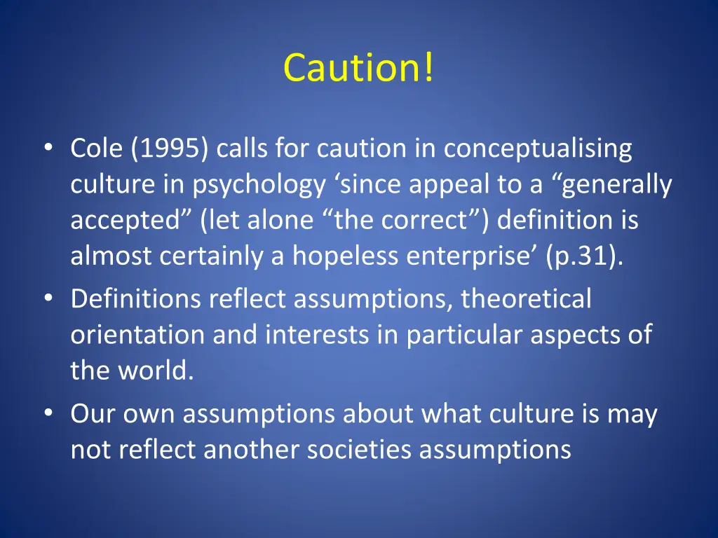 caution