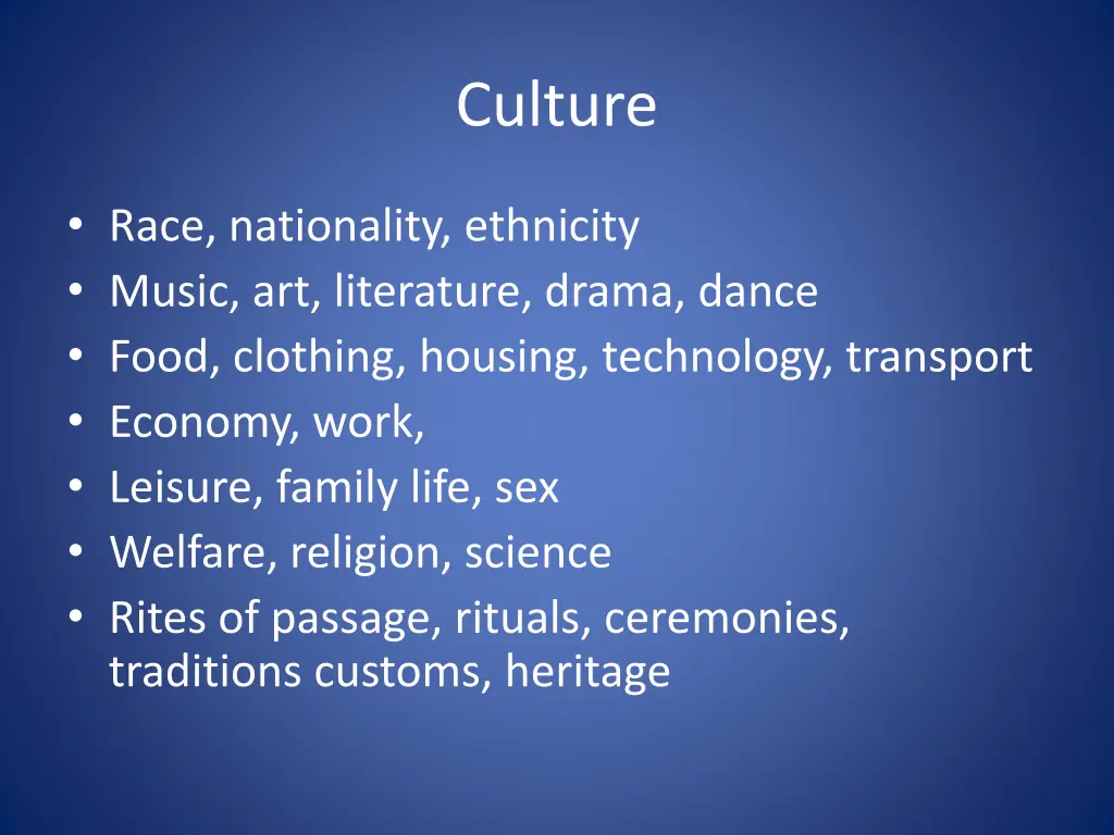 culture