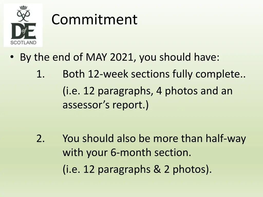 commitment 1