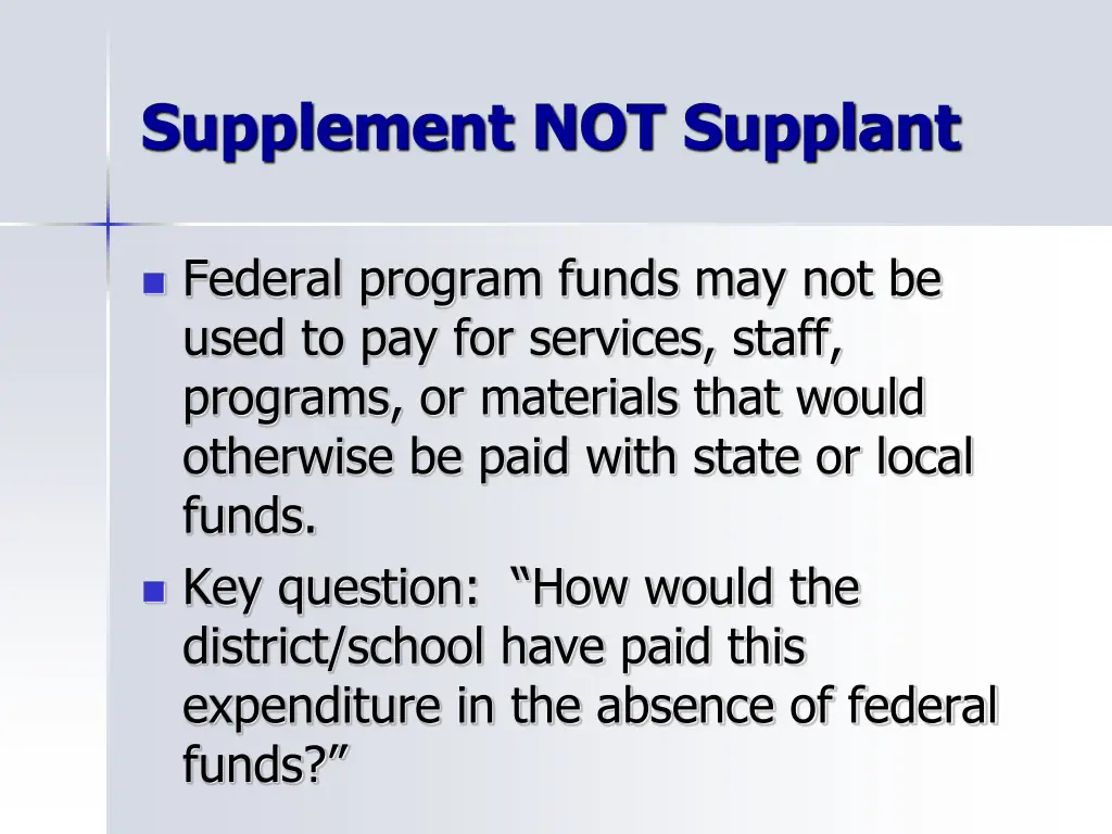 supplement not supplant