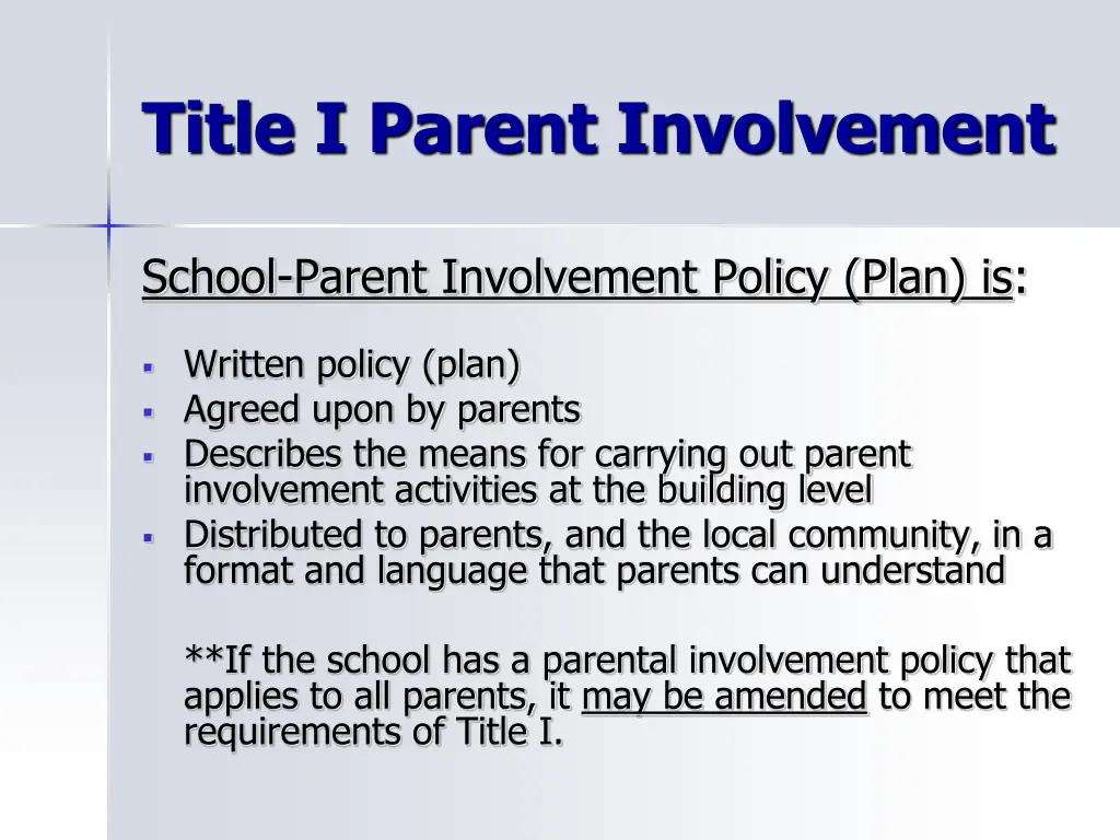 title i parent involvement 1