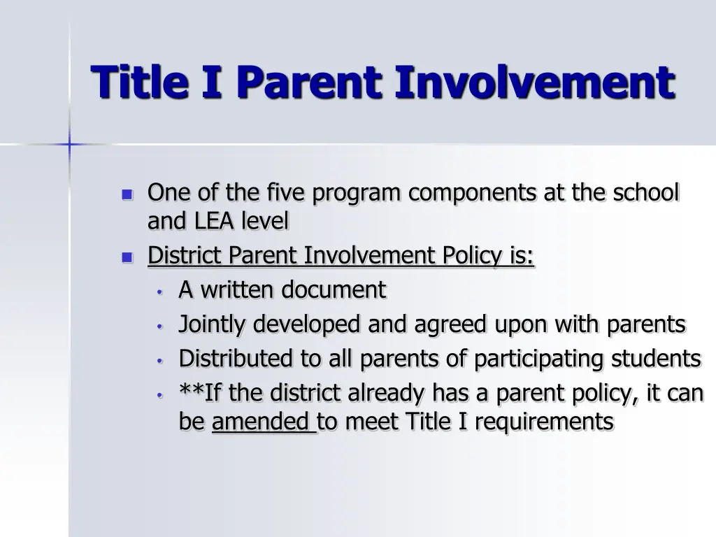 title i parent involvement