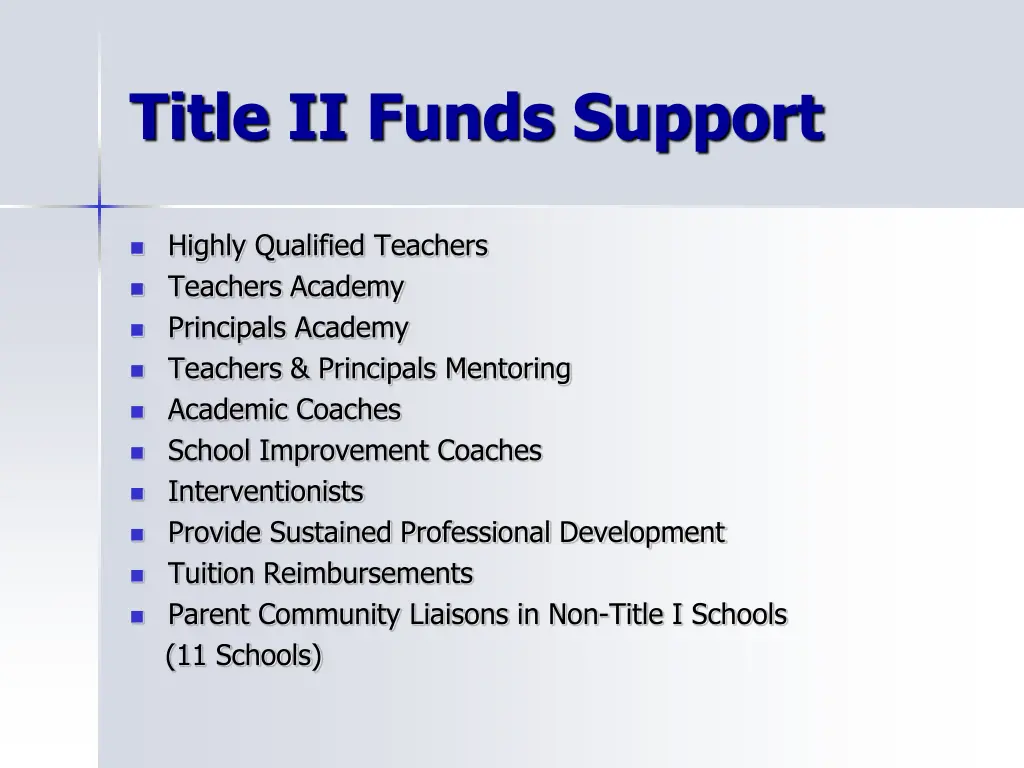 title ii funds support