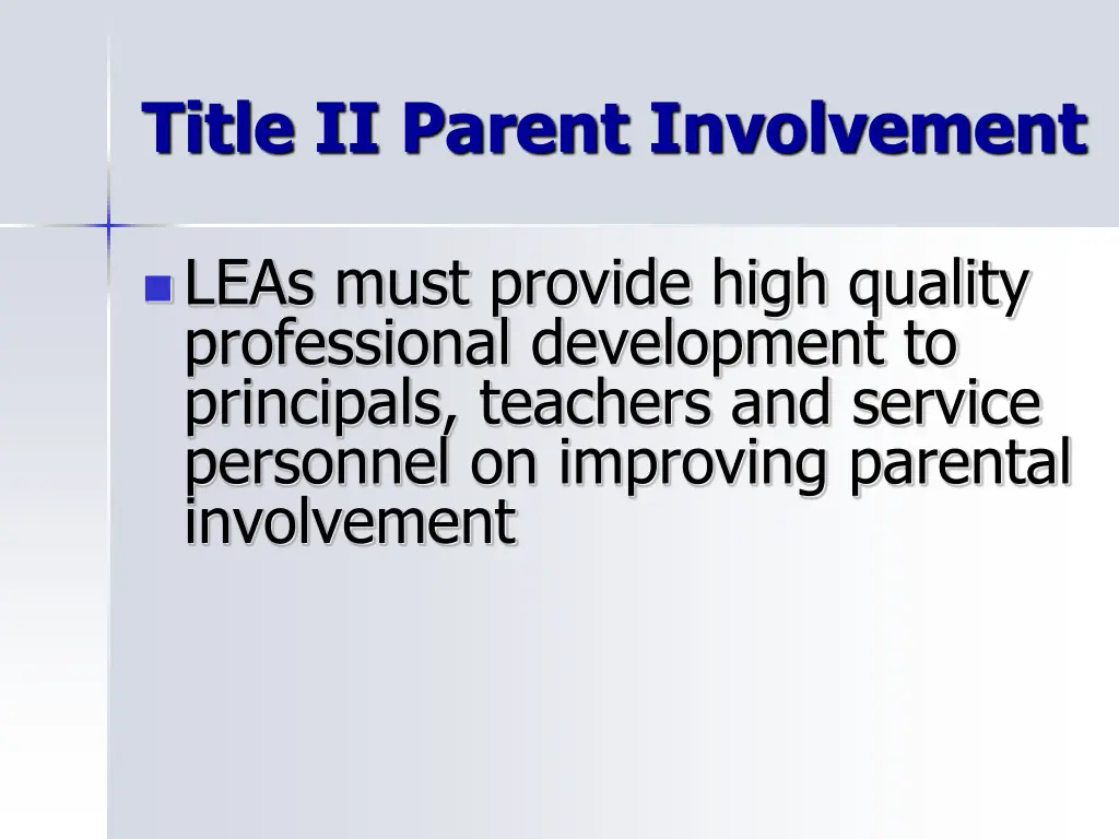 title ii parent involvement 1