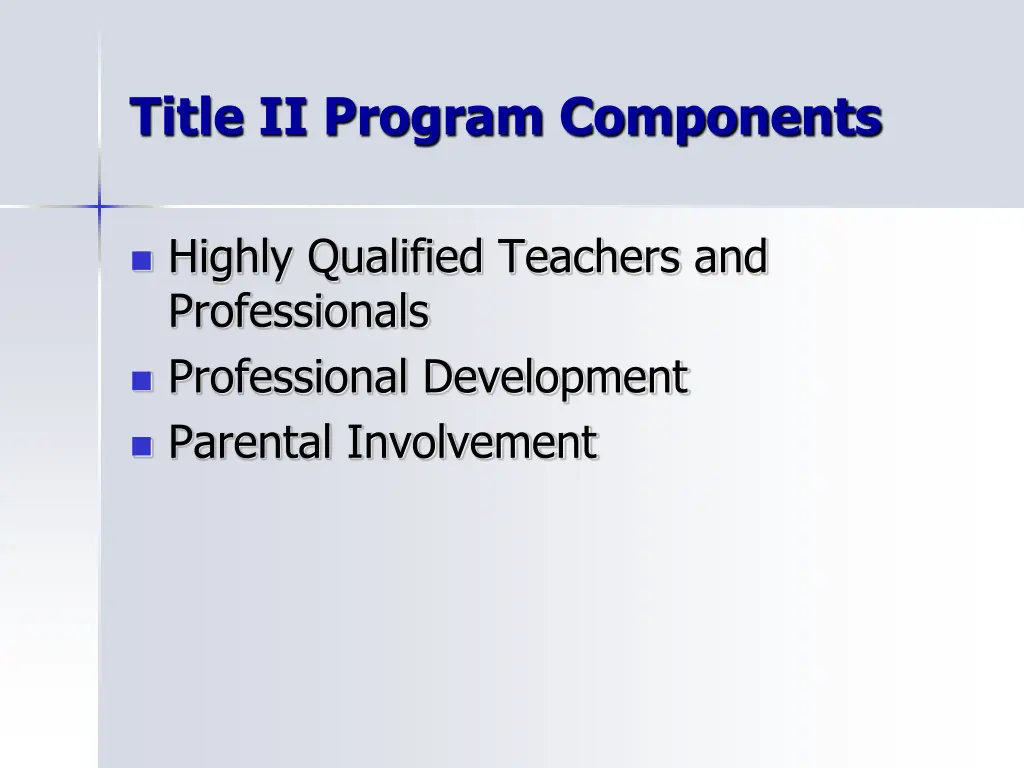 title ii program components