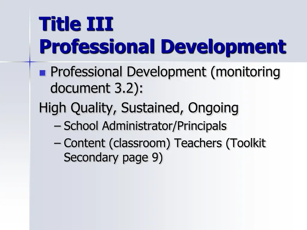 title iii professional development