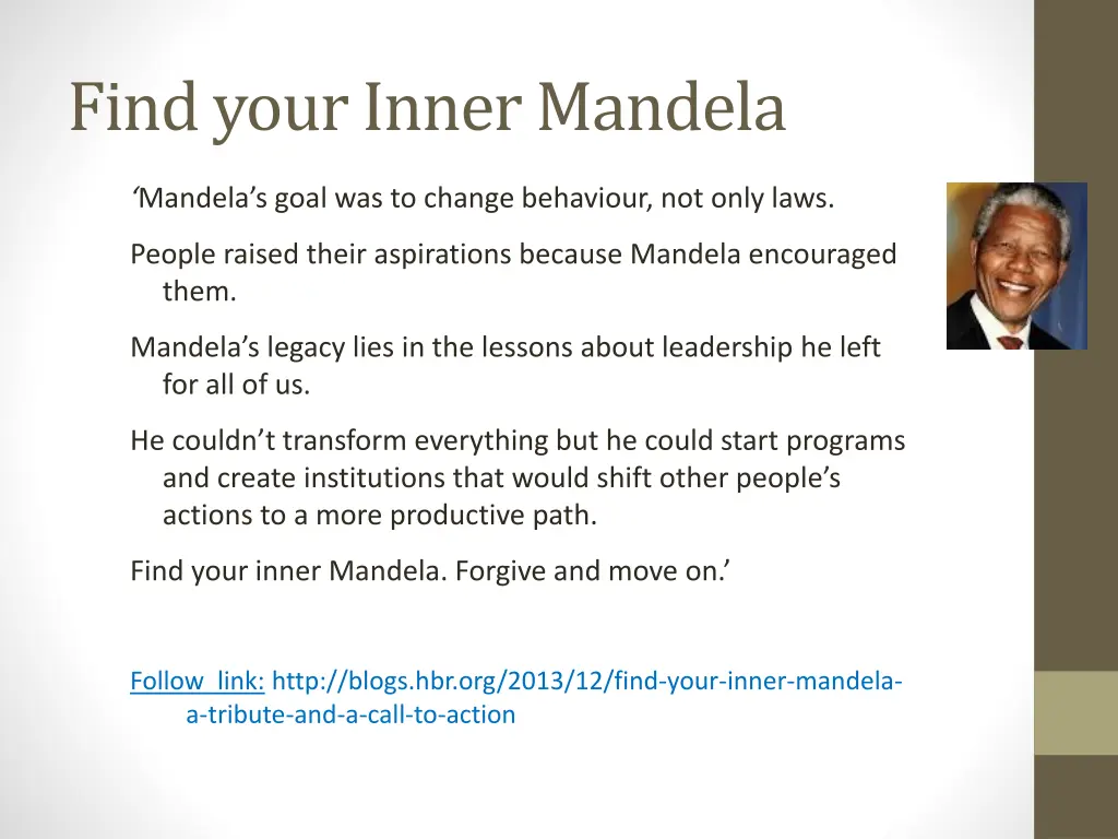 find your inner mandela