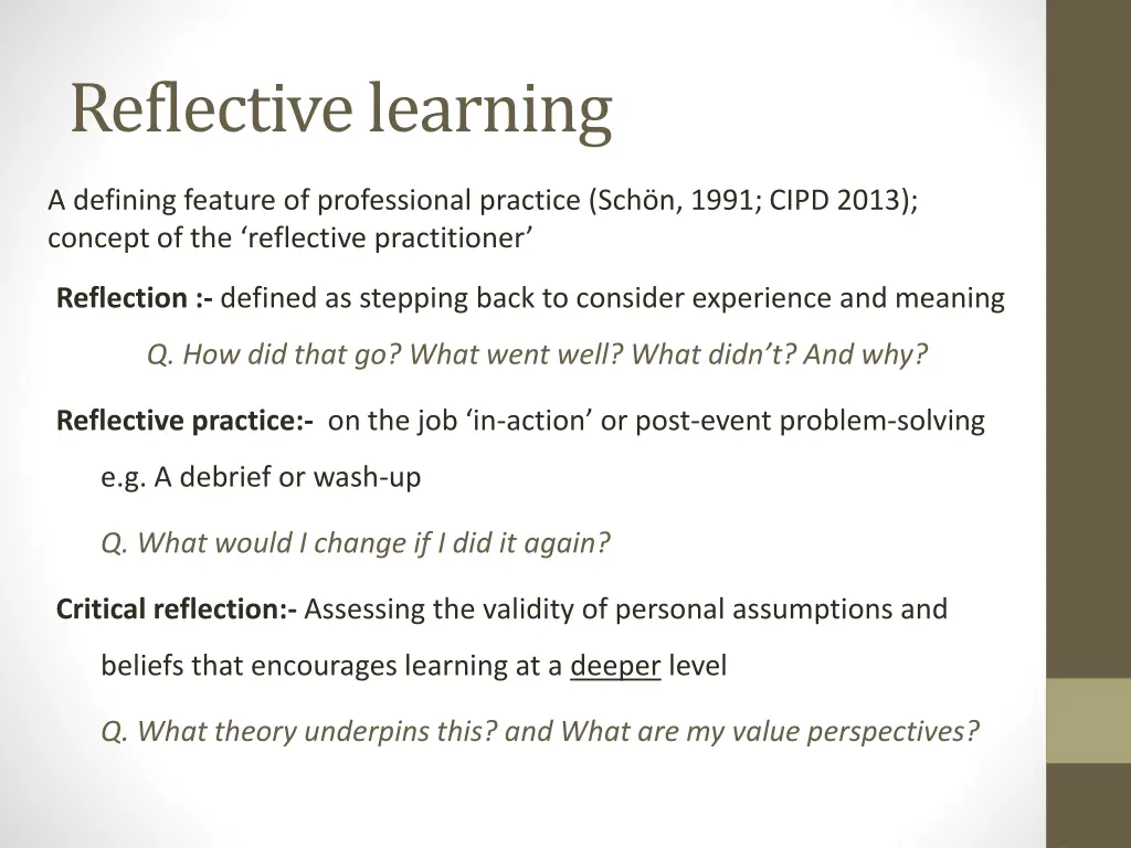 reflective learning